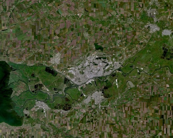 Rostov-on-Don Russia city and vicinities near natural colors LandSat-5 2010-06-10